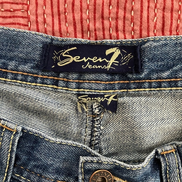 Seven7 Blue Denim Jeans waist 31” hem 31.25” W31L31 blue fade distressed pants - Picture 4 of 16